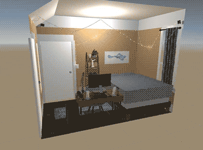 Furniture visualization in a small room